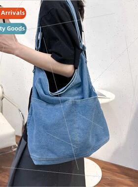 Cowboy Canvas Bag Female ngle Shoulder Bag Korean Retro Coll