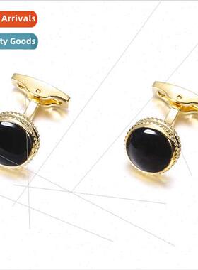 High- gold-plated color cufflinks black drop cufflinks men m