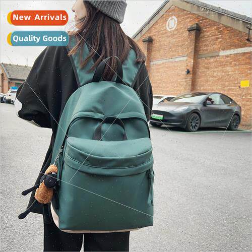 Student schoolbag 2023 new solid color large capacy shoulder