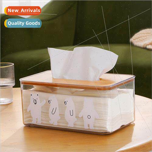 Transparent bear tissue box household simple living room bed