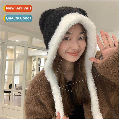 Autumn winter thickened warm knted wool cap female Korean pl