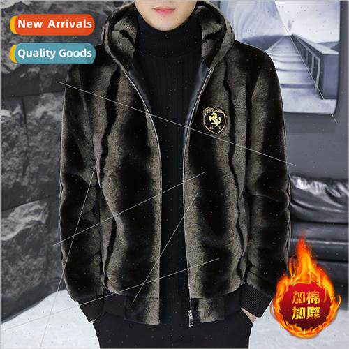 Mink fur coat men casual men nd mink coat thickened cotton f