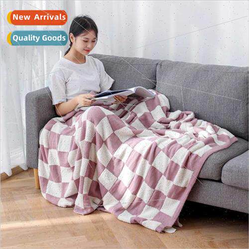 ele checkerboard checkerboard single side fleece blanket thi