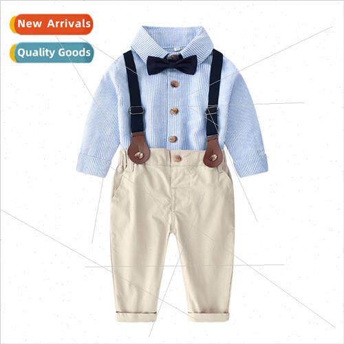 2023 spring middle and large children striped long-sleeved b