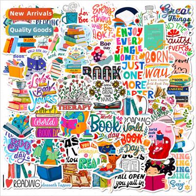 50 pcs Book Reading Stickers New Computer Phone Tablet Decor