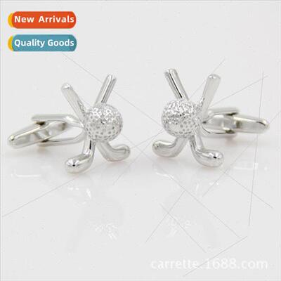 Stylized Gold lver Golf Cufflinks-Dimensional French Shirt C