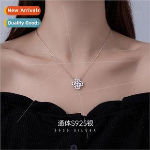 Clover Necklace Drops lver Flo Water mple Hundred S925 Women