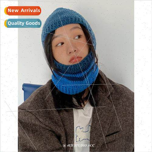 Korean  new fall winter striped Rafa cap knted wool cap chil