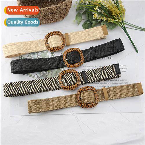 New PP grass woven belt ethnic wind dress waist waist seal l