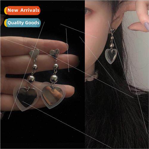 Ins cold wind heart peach heart earrings girl heart earrings