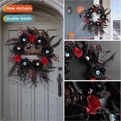 Halloween rose eyeballs whered wreath ghost festival bar hor