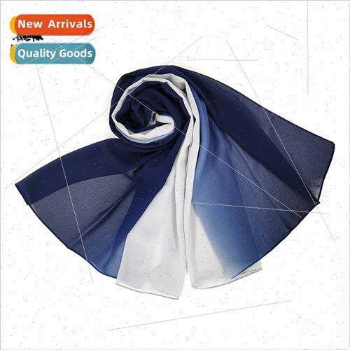 New breathable pearl chiffon hand-painted solid color two-co