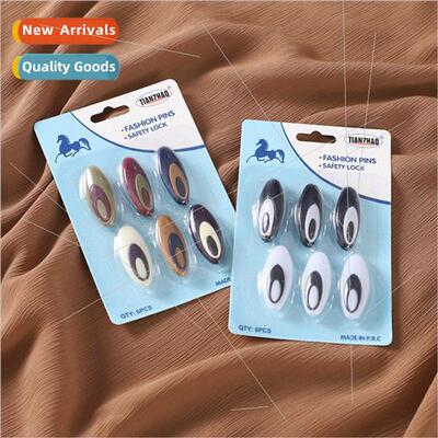 Plastic Oval Cat Eye Safety Pins Cap Pins Scarf Clip Neck Cl