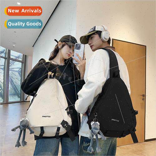 new tide cool solid color crossbody backpack men sports cycl