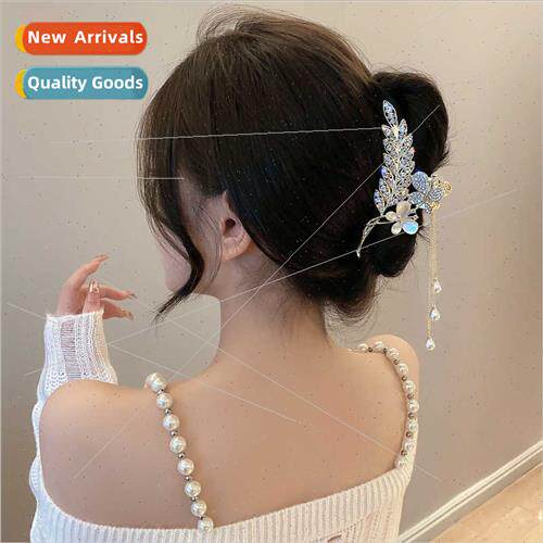 Korea headdress cat eye stone rhinestone butterfly hair clip