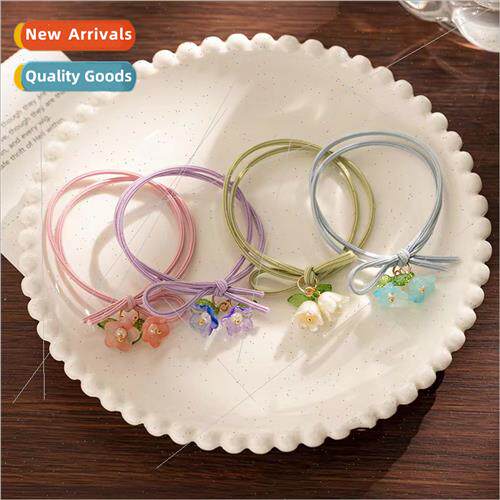 Teenage heart bell orchid flower hair rope a pair sweet head