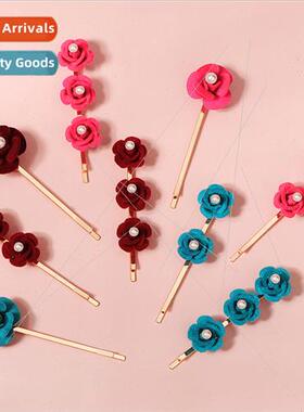 Korean new Mori system pearl hairpin bangs side set clips da