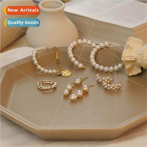 925 silver Baroque Pearl Earrings Europe che Irregular Vinta