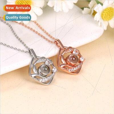100 Languages I Love You Projected Dolphin Necklace Women Wh