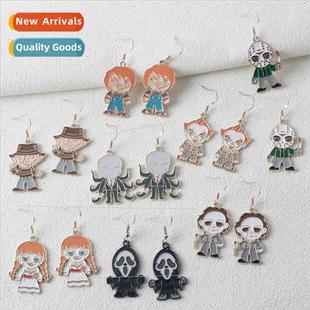 cartoon scream earrings pendant festi Halloween ghost horror