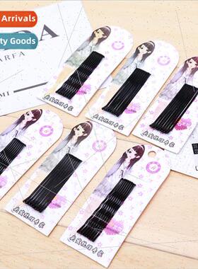 Korean  black one word clip Bridal Plate hairpin boutique pi