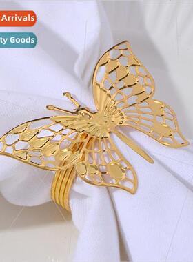 Creative hollow butterfly napkin clasp western metal napkin