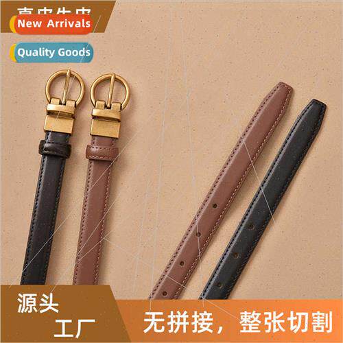 Double-sided leather ladies thin belt fashion women belt jea