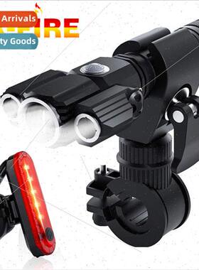 Strong light flashlight Multi-function T6 night riding light