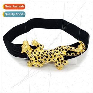 Fashion leather belt women domineering metal cheetah belt ve