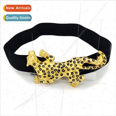 Fashion leather belt women domineering metal cheetah belt ve