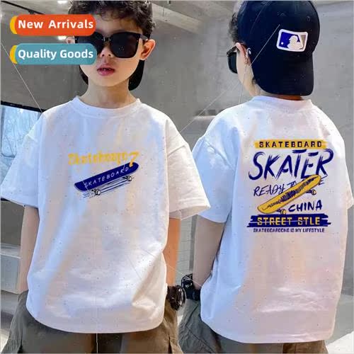 Summer new children cotton cartoon printing short-sleeved me