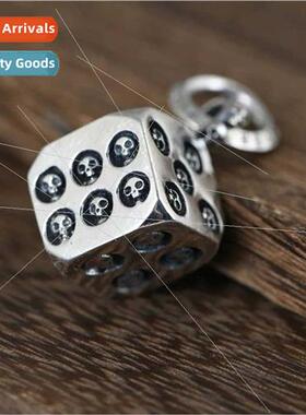 Europe new skull dice pendant necklace men punk hip-hop bull