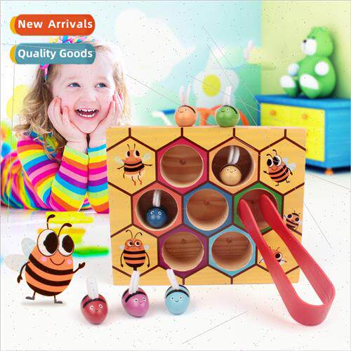 Wooden clip bee game children early childhood education puzz