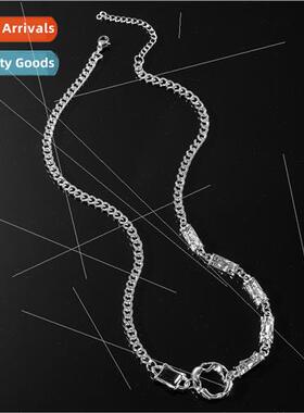 Europe Irregular Black Gemstone Titanium Steel Circle Splici