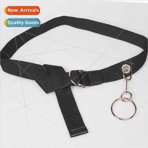 Fashion coat styling waistband double ring buckle circle dec