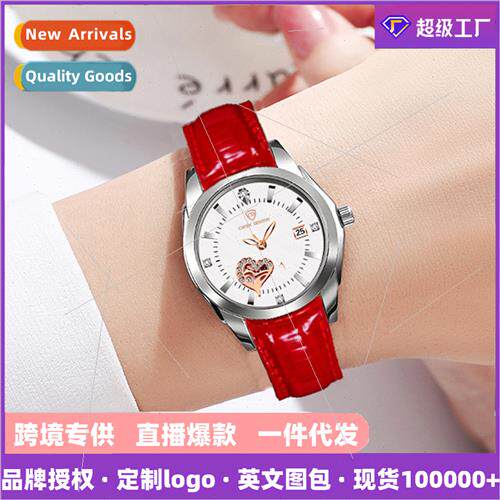 Alloy minous Ladies Watch Women Watch Leather Strap Calendar