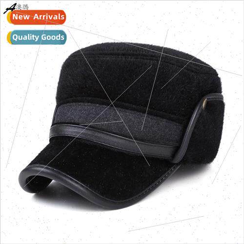 Flat cap winter outdoor warm ear protection milary cap thick