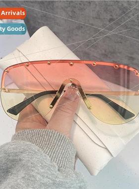 One-piece sunglasses 适用men women tide large frame connecte