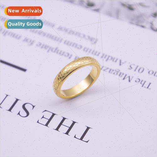 Fashion mple Hexagonal Honeycomb Ring Smooth Sphere Tanium S