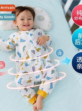 Baby sleeping bag summer thin cotton double gauze sleeping b