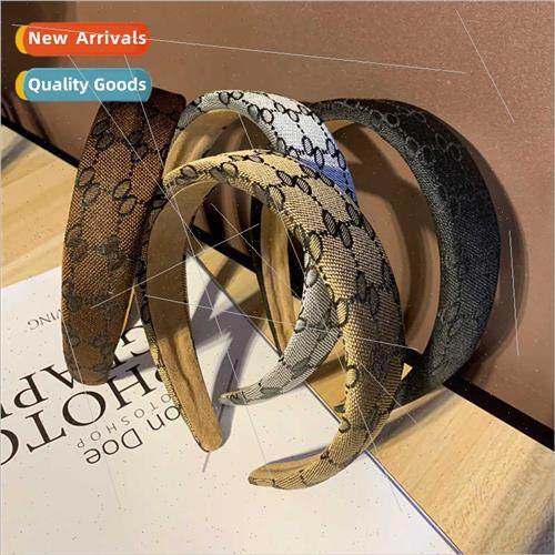 Autumn winter hair accessories retro GG checkered sponge hai