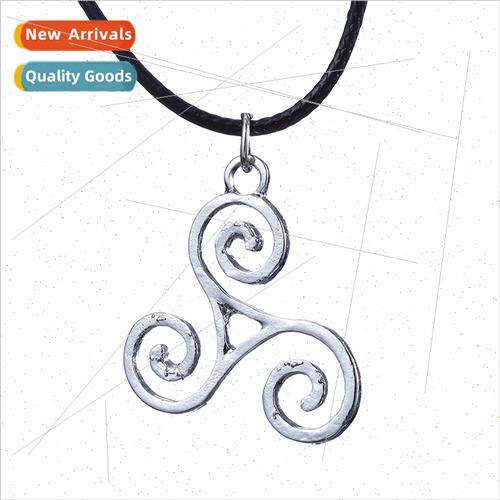 Movie Teen Wolf Triskele Pendant Necklace Mens Leather Strap
