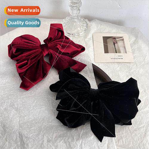 Autumn winter new senior sense velvet oversized bow hairpin