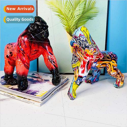 Dazzle color gorilla ornaments creative resin crafts animal