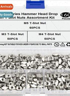 160PCS EU T-nut block适用aluminum profiles M3-M4-M5 combo se