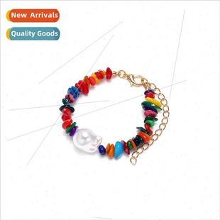 natural beaded stone bracelet bohemian Vacation fashion wind