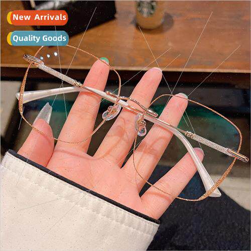 new myopia glasses rimless plain flat glasses finished degre