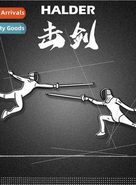 Athletic Fencing Sports Badge Souvenir  Bookbag Cartoon Broo