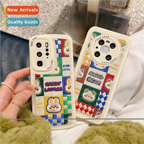 Embroidery checkerboard checkerboard rabbit 适用 huawei p40/
