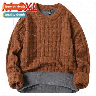 sweaters fall winter Padded neck men round sweater thickened